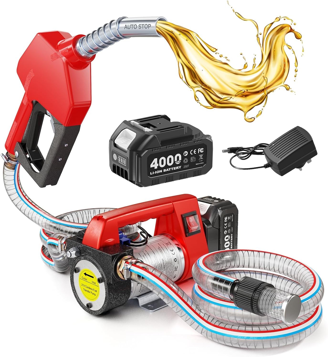 TaskStar 12GPM Battery Fuel Transfer Pump Cordless 21V