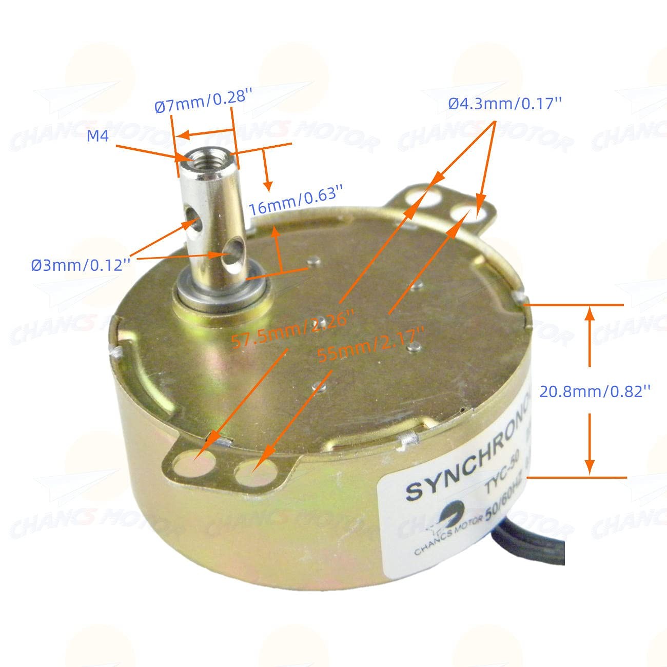 Tyc-50 Small Synchronous Motor Ac 110v 2.5/3rpm 4w 50/60hz Cw/ccw Electric Gear