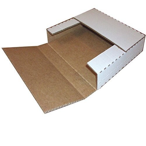 50 100 12 1/8 x 9 1/8 x 2 White Multi Depth Bookfold Mailer Book Box Bookfolds