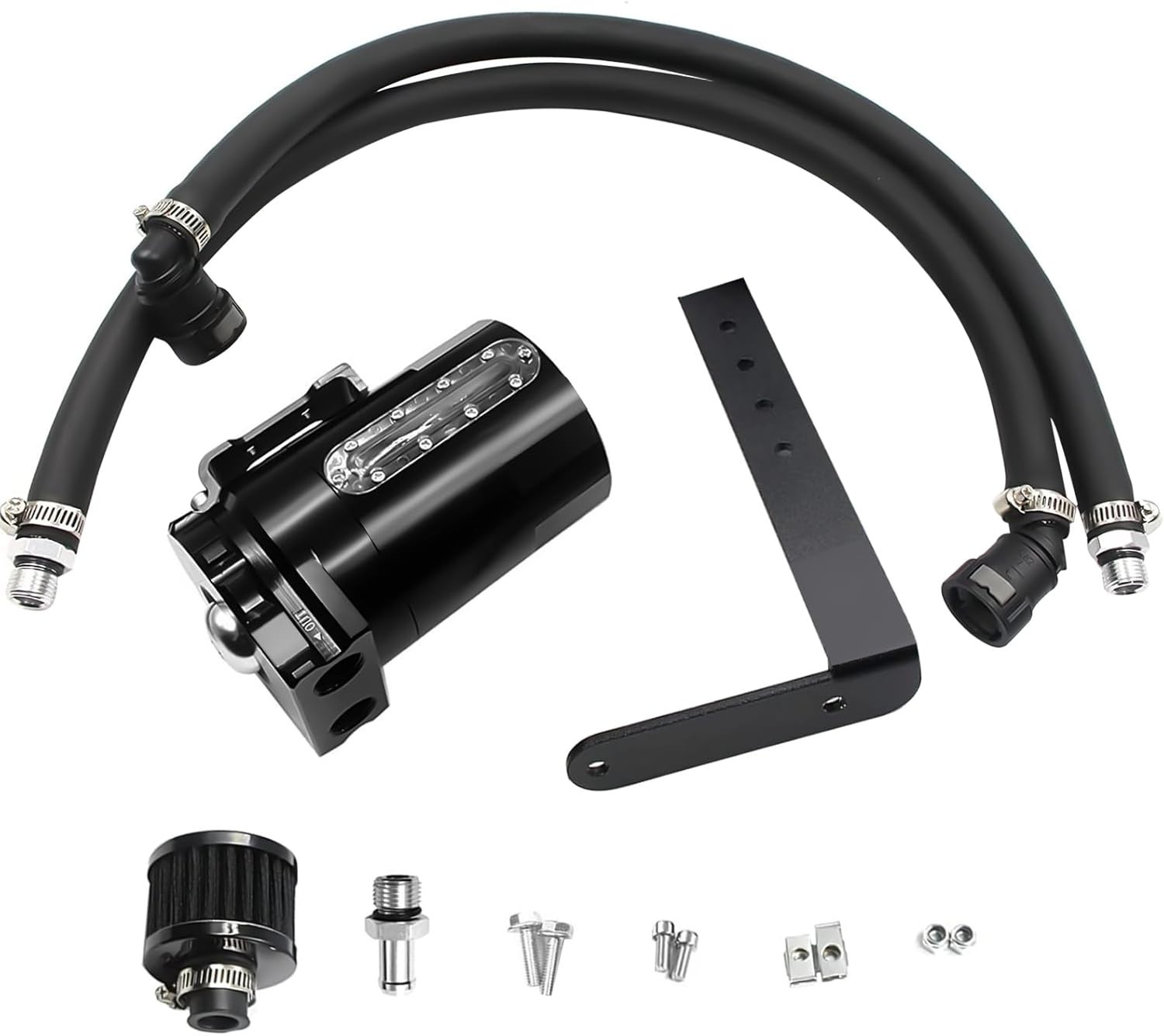 350ml Aluminum Oil Catch Can 2-Port Oil Separator Tank Compatible with Ford F…